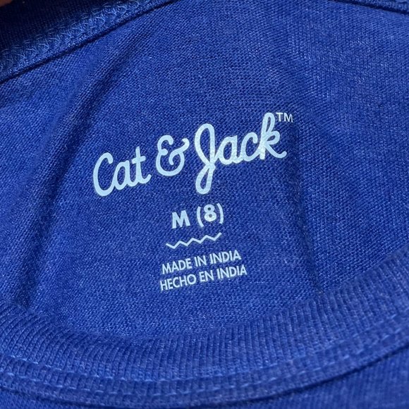 Royal Blue + Stripes | Cat & Jack | Youth M or Woman XS | EUC | Soft Cotton Tee - Picture 6 of 8